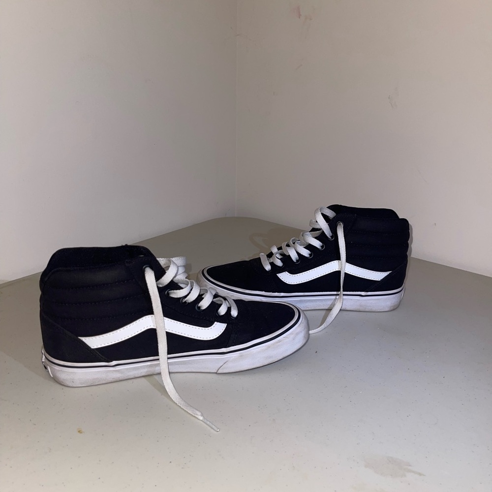 Vans Black and White High-Top Sneakers